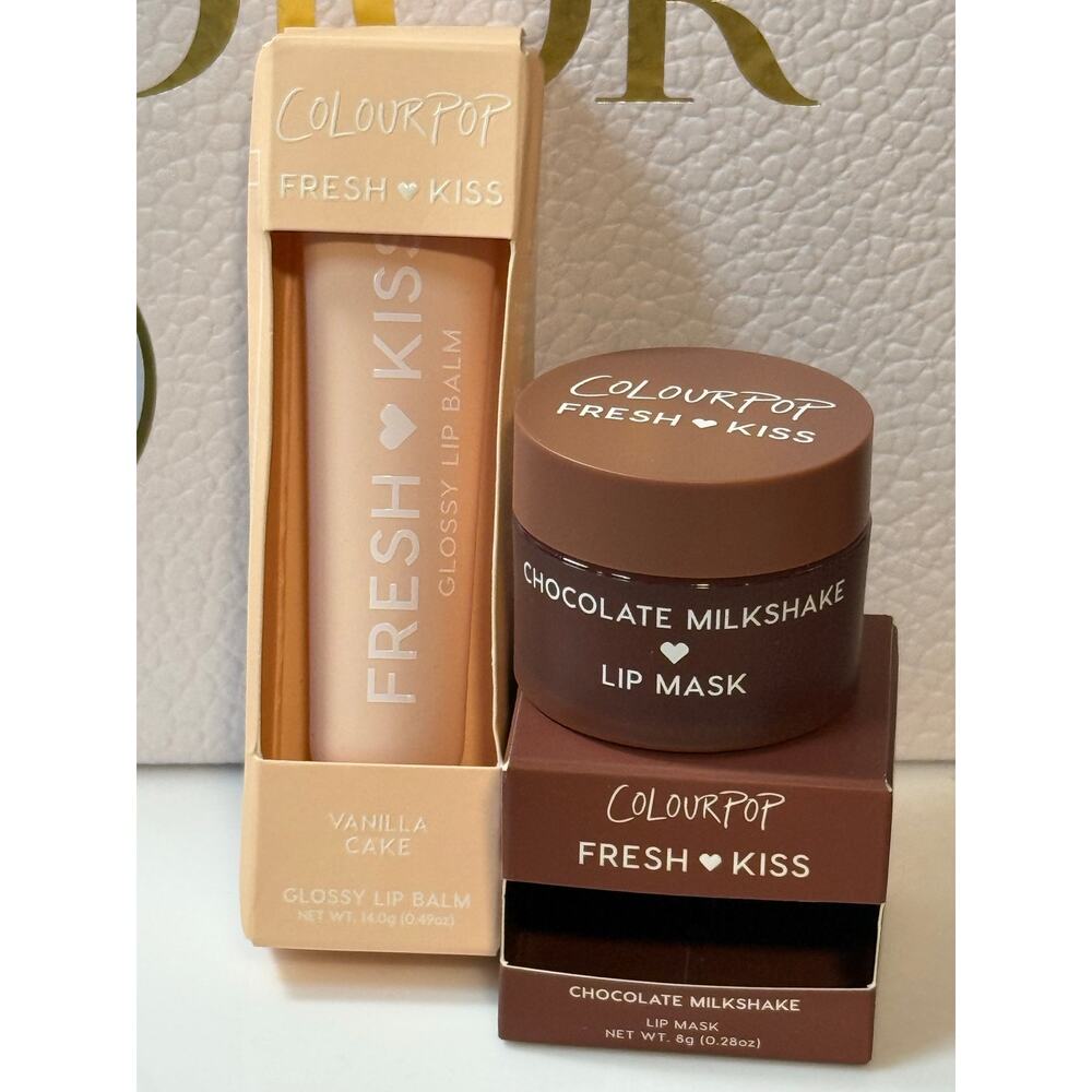 ColourPop Fresh Kiss Glossy Lip Balm VANILLA CAKE & Lip Mask CHOCOLATE MILKSHAKE